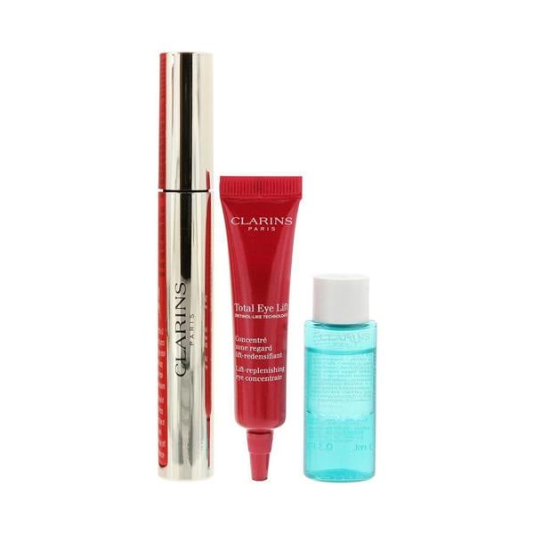 Clarins All About Eyes 3 Piece Gift Set: Mascara 8ml - Eye Serum 7ml - Make-Up Remover 10ml