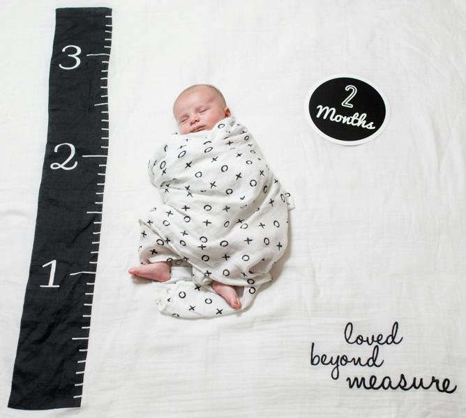 Lulujo - Baby's First Year Gift Set - Cotton Swaddle & Cards - Loved Beyond Measures