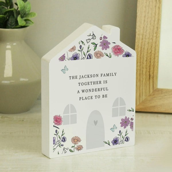 Personalised Memento Company Personalised Wild Flowers Wooden House Ornament