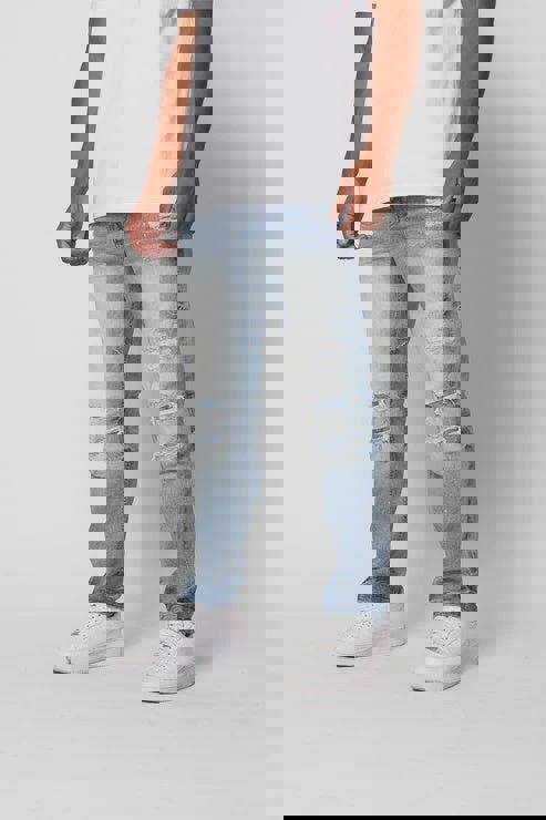 Valere Milano Balancia Rip & Repair Jean - Light Blue