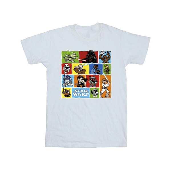 Star Wars Boys Comic Drawing Montage T-Shirt - White