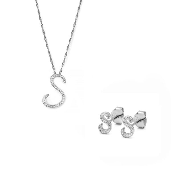 Say It With Luxe Initial Gift Set - Sterling Silver