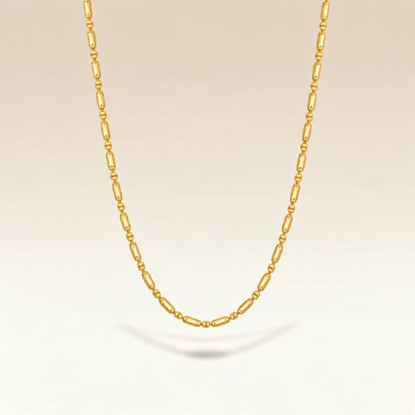The Colourful Aura Gold Satellite Bead Chain Necklace 16 Inch
