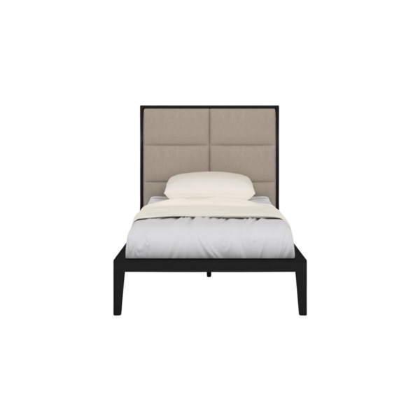 Orchid Single Bed - Wenge with Beige Fabric