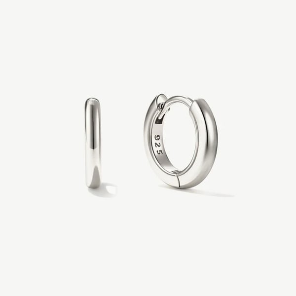 Tiny Huggie Hoop Earrings in 18k Gold or Silver