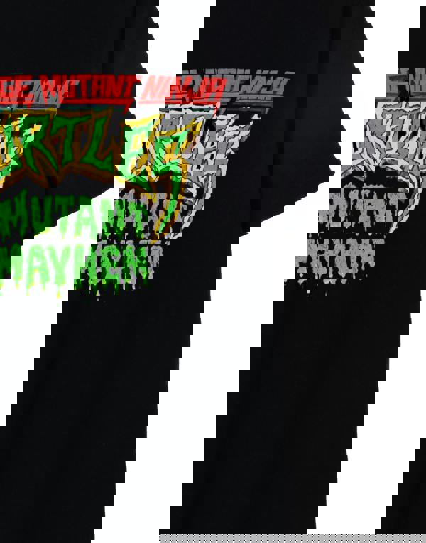 Teenage Mutant Ninja Turtles Mens Black Mutant Mayhem Logo Short Sleeved T-Shirt