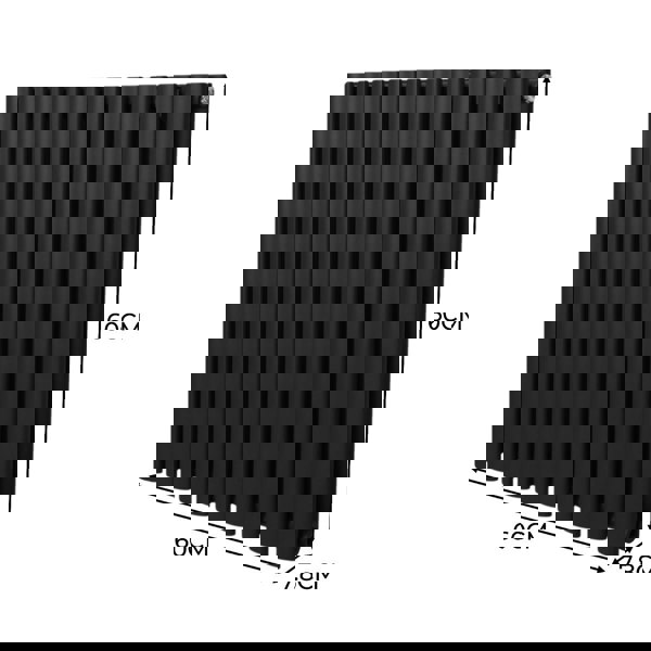 Monstershop Oval Column Radiator – 600mm x 600mm - Black