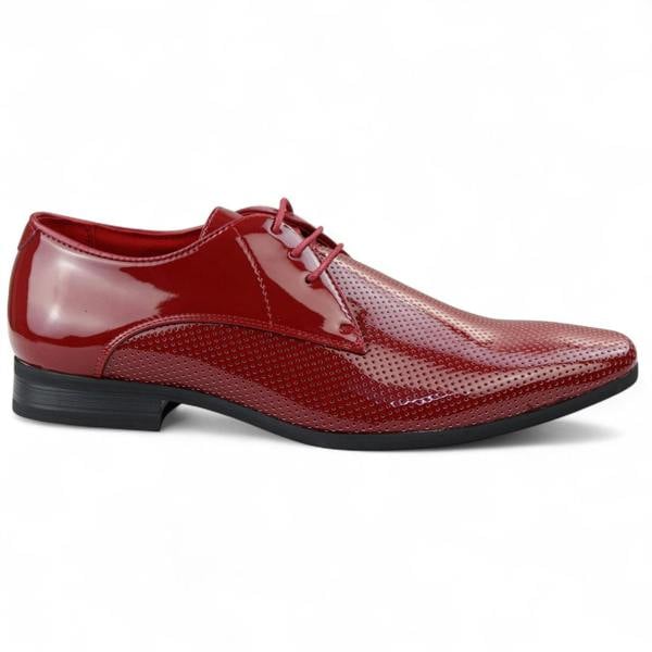 Dolcetto Men’s Pointed Toe Formal Lace Up Perforated Shoes