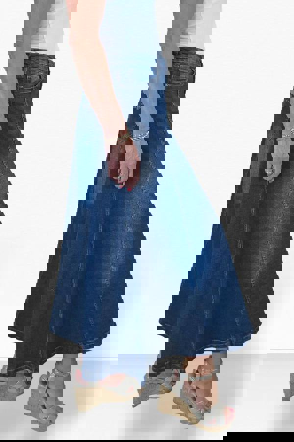 Paulo Due Women's Flared Denim Maxi Skirt