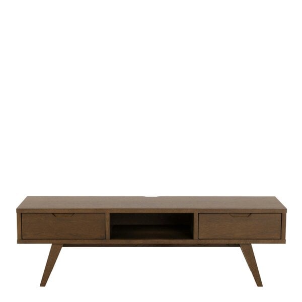 Wyld Haus Jyvaskyla Dark Oak Wood TV Unit 2 Drawers