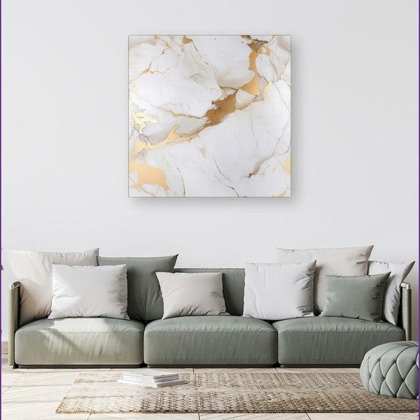 Warren Reed White Marble With Gold Canvas