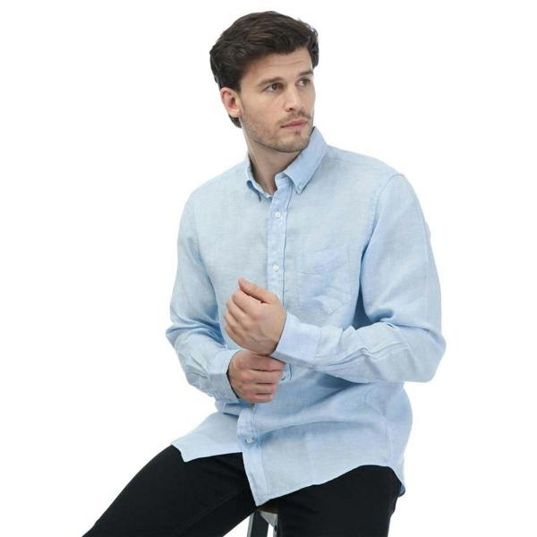 Gant Mens Linen Regular Shirt - Blue - 