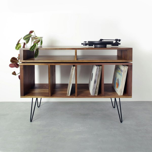 The Urban Editions Kelston Record Player Cabinet on Hairpin legs