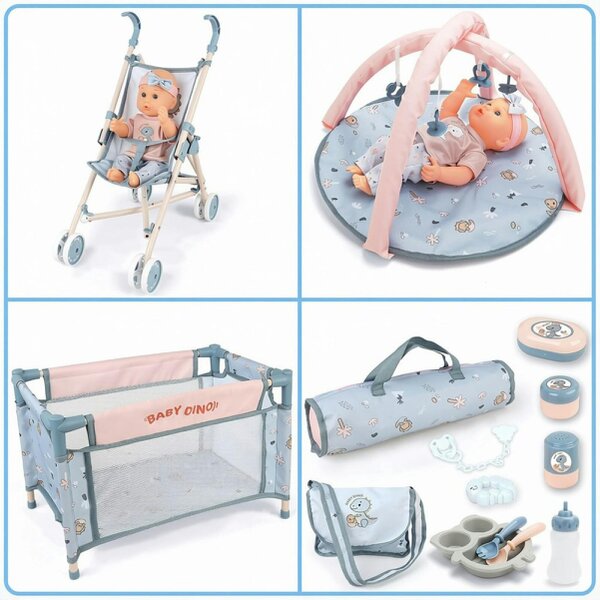 deAO Toys deAO 6-in-1 Baby Doll Playset, Baby Doll Pretend Role Playset Blue