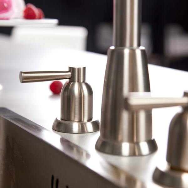 Flode Narvik | Dual Lever 3 Hole Kitchen Tap | Pewter Finish