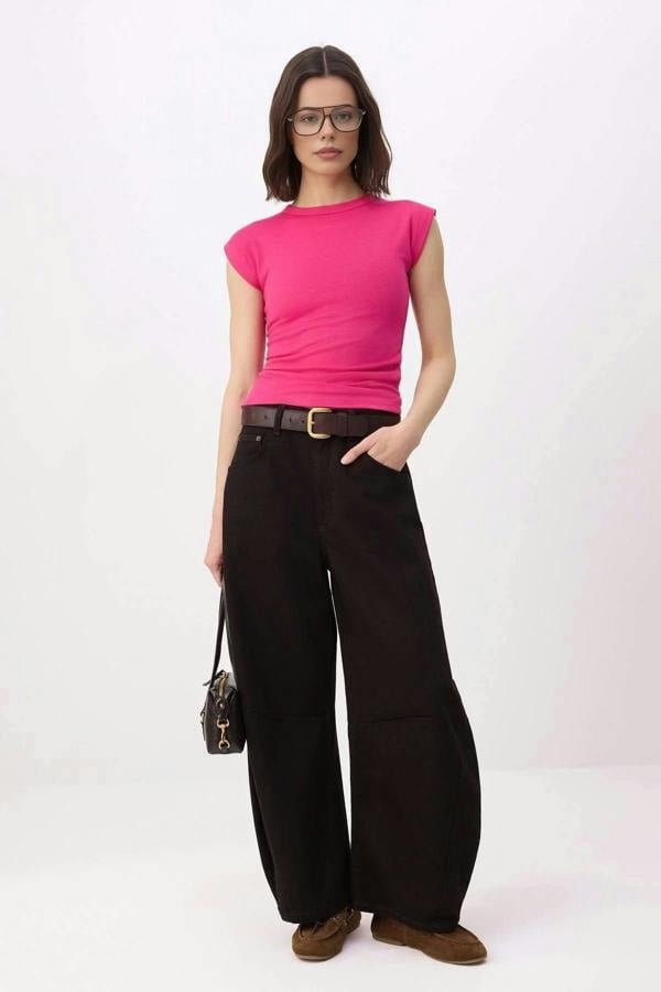 WOVCOR Viscose Fitted Knit Blouse
