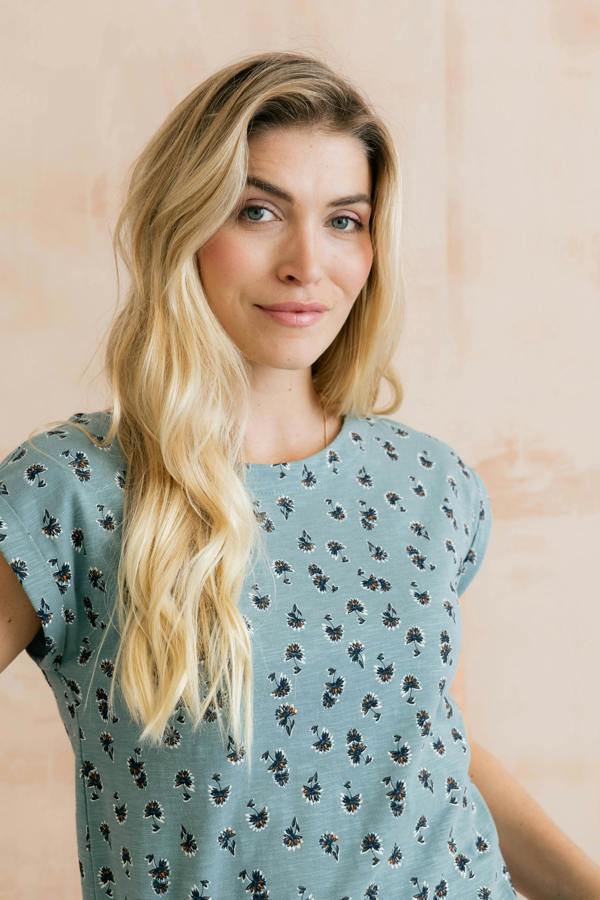 Lily & Me Sway Organic Cotton Jersey T-Shirt Verbena Ocean