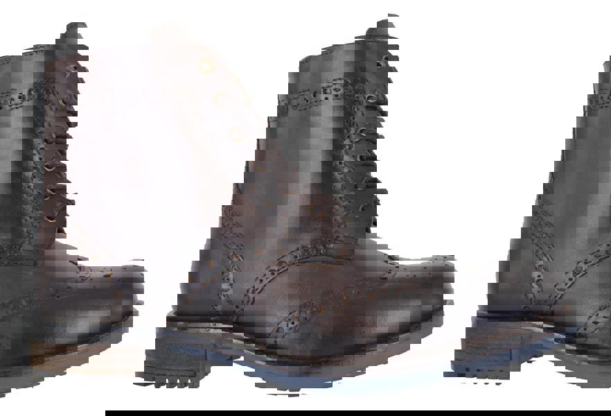 Catesby Mens Classic Leather Brogues Derby Ankle Lace Up Boots