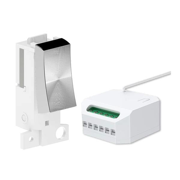 ENER-J Grid Switch, Satin Chrome with Non Dimmable + WiFi 5A RF Mini Receiver