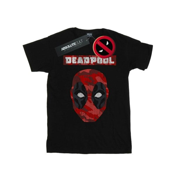 Marvel Mens Deadpool Camo Head T-Shirt - Black
