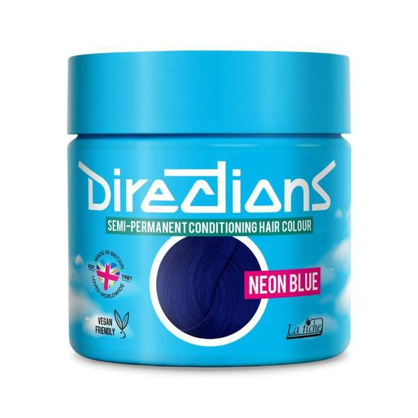 Directions 4 x La Riche Directions Semi-Permanent Hair Color 100ml Tubs - Neon Blue