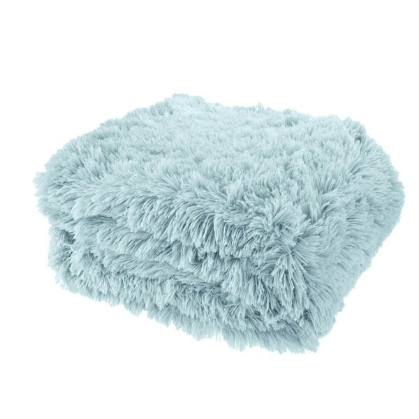 Catherine Lansfield  Faux Fur Cuddly Throw - Duck Egg