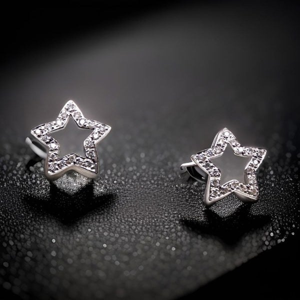 Vintage Tom A pair of diamond Star shaped earrings