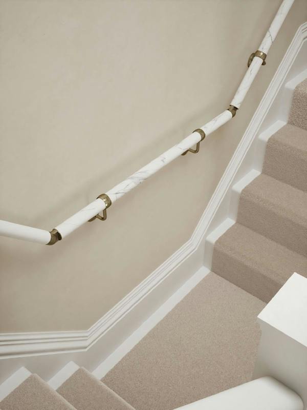 Handrails Direct Montford Soft White Marble T Shape Handrail