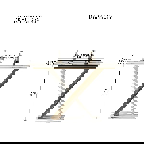 Jarawa Vintage Console Table, Gold & White-Rit Concept-Rit Concept
