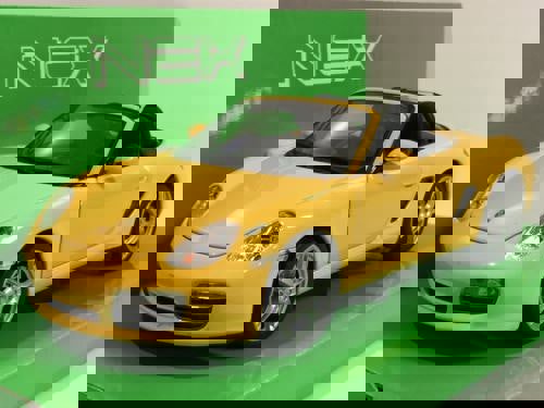 porsche boxster cabrio s yellow 1:24 scale welly 22479y