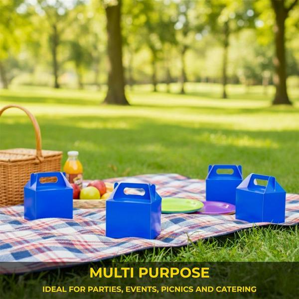 Blue Cardboard Party Food Boxes in Pack Sizes of 10, 20 or 30 for Snacks, Lunches and Treats image 3