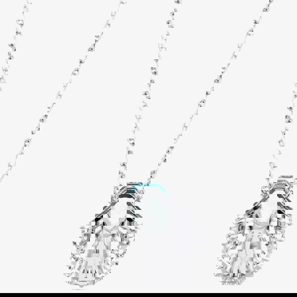 Swarovski Idyllia Rhodium Plated Blue Crystal Shell Necklace 5689195