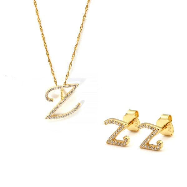 Say It With Luxe Initial Gift Set - Yellow Gold
