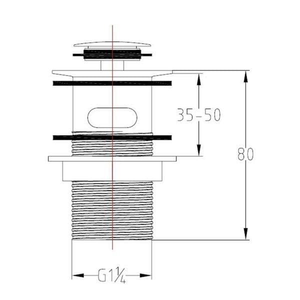 Flode Mien | Mono Basin Mixer Tap | Chrome (35mm) | with Slotted Push Button Click-Clack Basin Waste