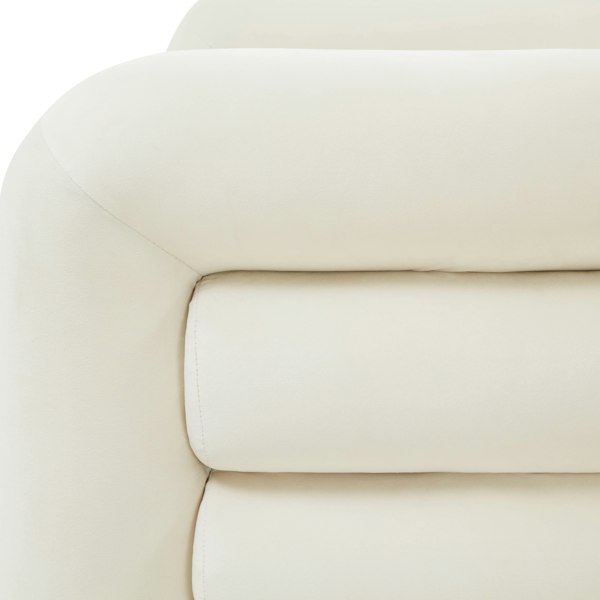 Furniture Edit Curves Cream Velvet Lounge Accent Occasional Chair