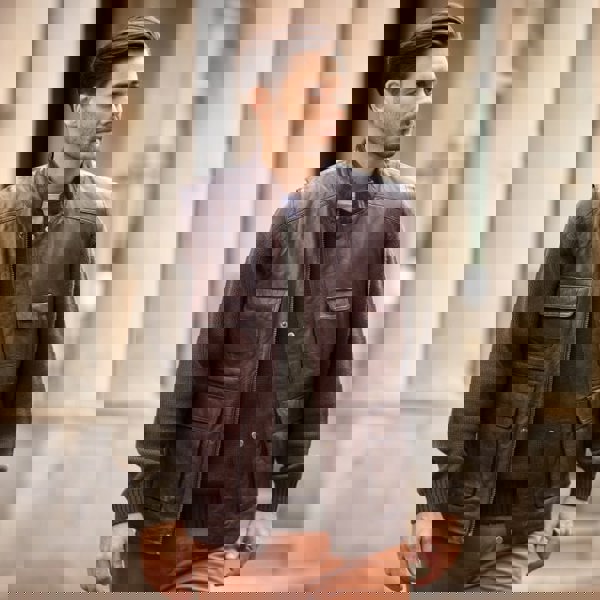 Ashwood 'Enzo' Leather Utility Vest with Multiple Pockets: friends