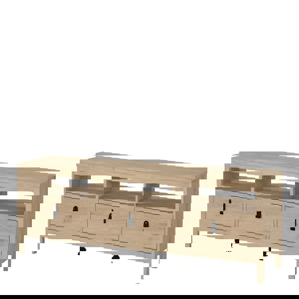 Furniture To Go Barcelona TV Unit 3 Drawers in Jackson Hickory Oak