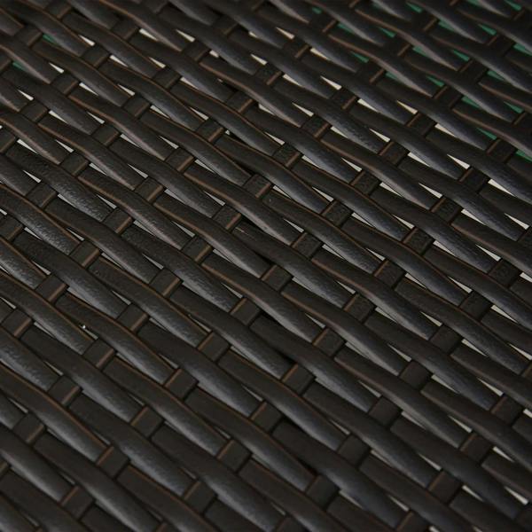 Dark PE rattan wicker weave pattern detail with tight interlaced bands