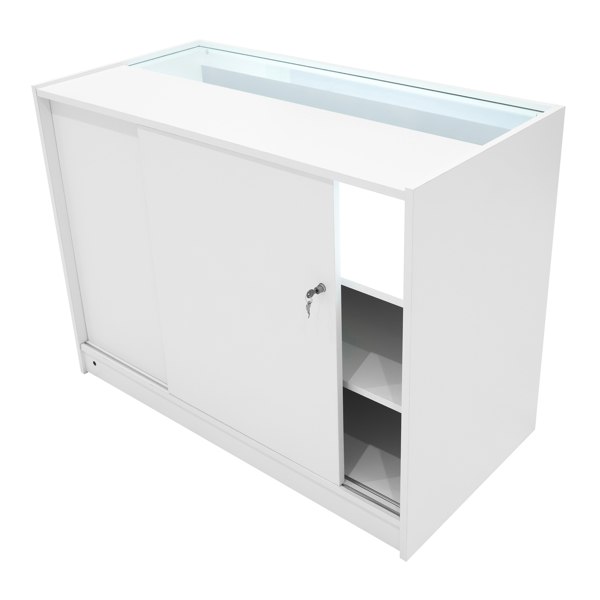 Monstershop Europa LED Shop Counter Set B1200, C1200, TB60 & LM60 - White