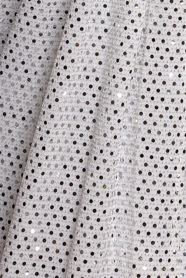 Sequined Lurex Long Sleeve Wrap Midi Dress - White DR3521