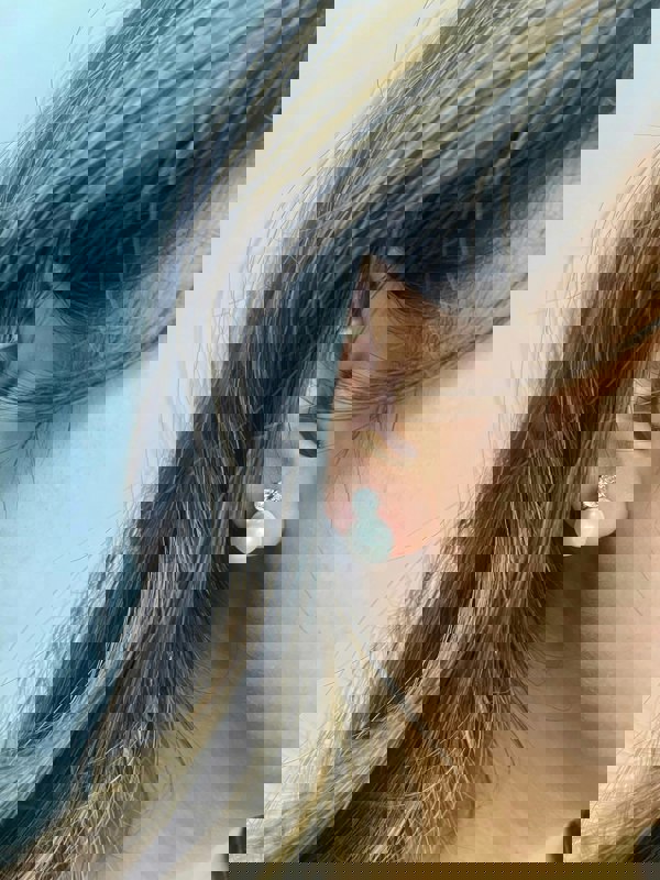 SVNX Pearl Diamante Earrings in Silver Colour