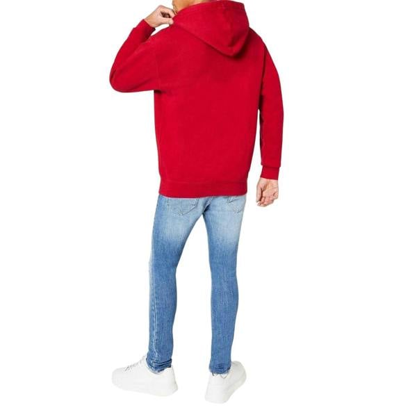 Replay Mens Logo Cotton Hoodie - Red - 