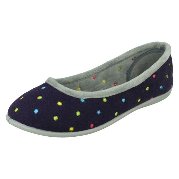 Padders Ladies Padders Casual Slip On Textile Slippers - Ballerina