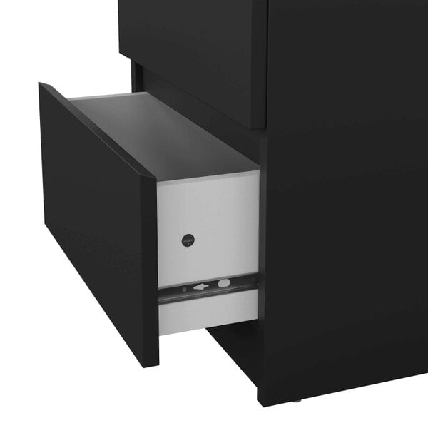 Wyld Haus Budapest Matt Black Wooden Bedside Table 2 Drawers