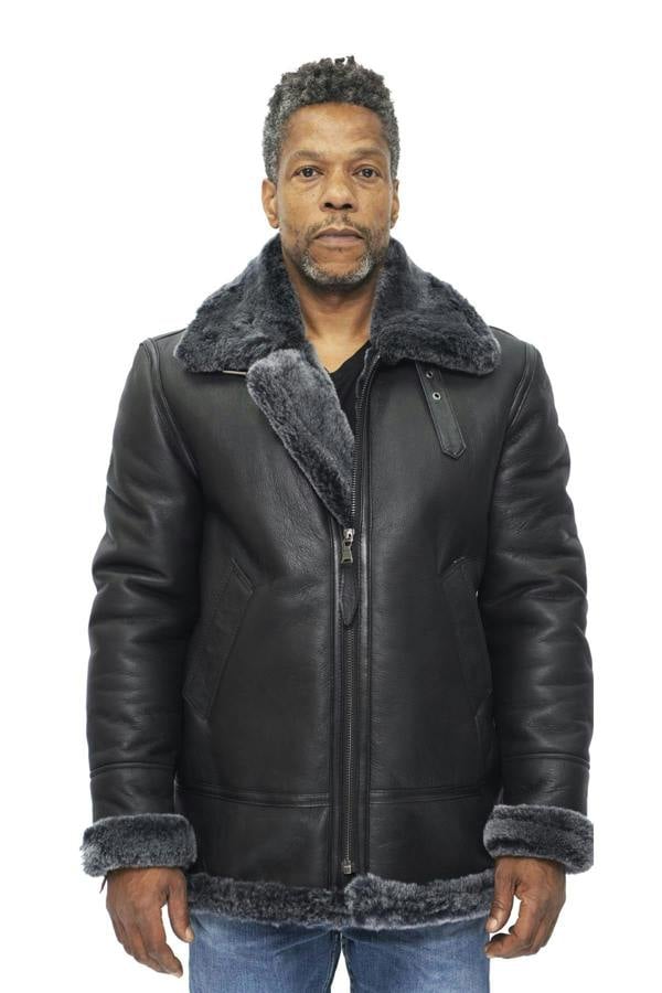 Infinity Leather Mens B3 Aviator Flying Sheepskin Jacket-Alhambra