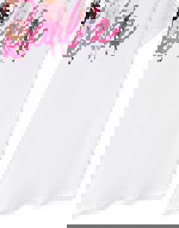 Barbie Womens White Dolls In Logo Short Sleeved T-Shirt