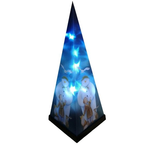 Samuel Alexander 35cm Battery Operated Laser Pyramid Christmas Decoration - The Snowman and Friends