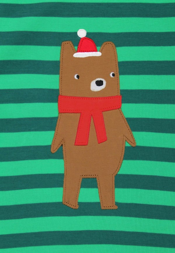 Organic Christmas Bear Applique Sleepsuit - Toby Tiger