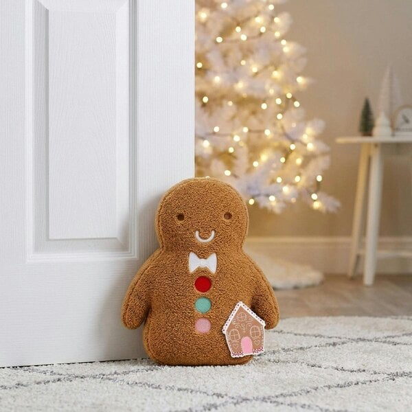 Garden Greatness Festive Gingerbread Plush Door Stop