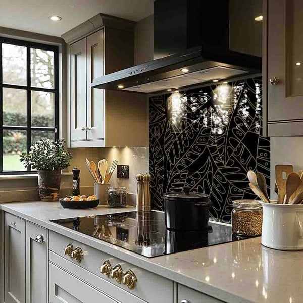 Benjamin Tate Design Lined Flower Print Splash Back